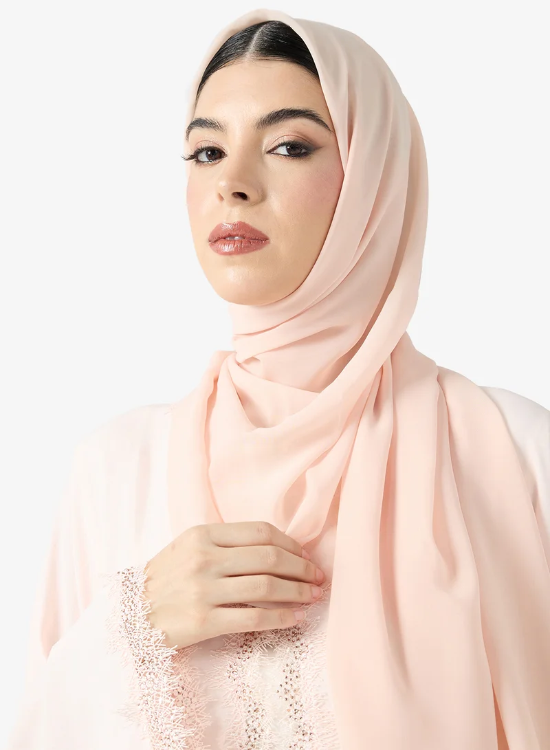 hayas closet  Lace detail Abaya With Sheila for Women | Best Price UAE